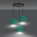 Lampa wisząca abażury HILDE 3 BLACK/GREEN PREMIUM