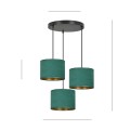 Lampa wisząca abażury HILDE 3 BLACK/GREEN PREMIUM