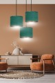 Lampa wisząca abażury HILDE 3 BLACK/GREEN PREMIUM