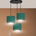 Lampa wisząca abażury HILDE 3 BLACK/GREEN PREMIUM