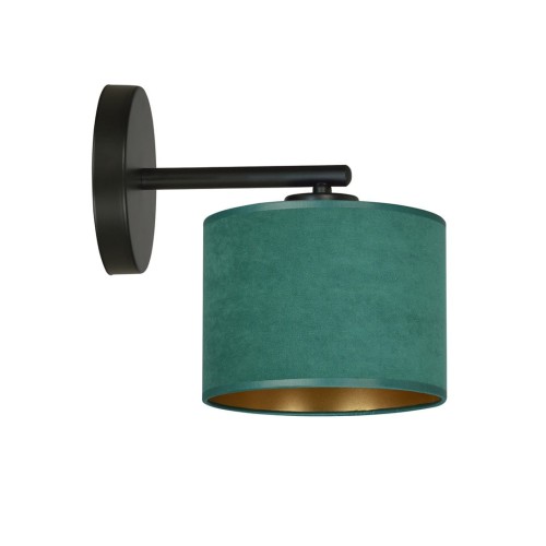 Kinkiet z abażurem HILDE K1 BLACK/GREEN