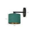 Kinkiet z abażurem HILDE K1 BLACK/GREEN