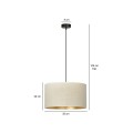 Lampa wisząca z abażurem HILDE 1 BLACK/WHITE