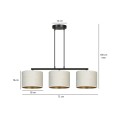 Lampa wisząca z abażurami HILDE 3 BLACK/WHITE
