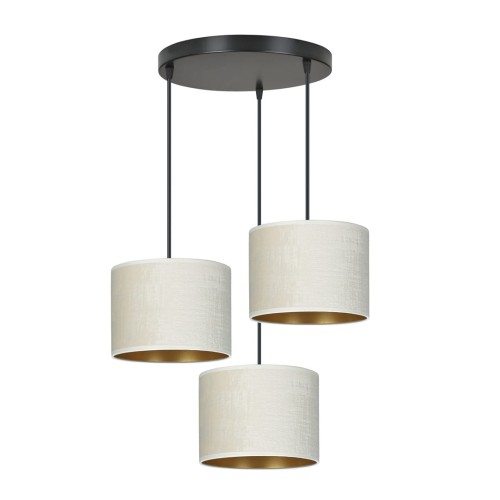 Lampa wisząca abażury HILDE 3 BLACK/WHITE PREMIUM 