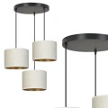 Lampa wisząca abażury HILDE 3 BLACK/WHITE PREMIUM 