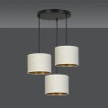 Lampa wisząca abażury HILDE 3 BLACK/WHITE PREMIUM 