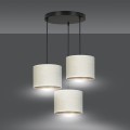 Lampa wisząca abażury HILDE 3 BLACK/WHITE PREMIUM 