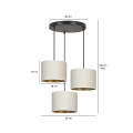 Lampa wisząca abażury HILDE 3 BLACK/WHITE PREMIUM 
