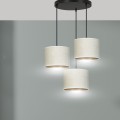 Lampa wisząca abażury HILDE 3 BLACK/WHITE PREMIUM 