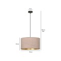 Lampa wisząca z abażurem HILDE 1 BLACK/ROSE