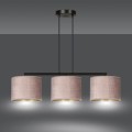 Lampa wisząca z abażurami HILDE 3 BLACK/ROSE