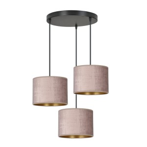 Lampa wisząca abażury HILDE 3 BLACK/ROSE PREMIUM 