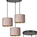 Lampa wisząca abażury HILDE 3 BLACK/ROSE PREMIUM 