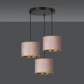 Lampa wisząca abażury HILDE 3 BLACK/ROSE PREMIUM 
