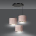 Lampa wisząca abażury HILDE 3 BLACK/ROSE PREMIUM 