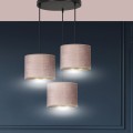 Lampa wisząca abażury HILDE 3 BLACK/ROSE PREMIUM 
