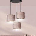Lampa wisząca abażury HILDE 3 BLACK/ROSE PREMIUM 
