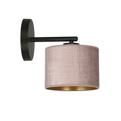 Kinkiet z abażurem HILDE K1 BLACK/ROSE