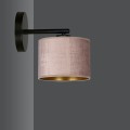 Kinkiet z abażurem HILDE K1 BLACK/ROSE
