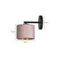 Kinkiet z abażurem HILDE K1 BLACK/ROSE