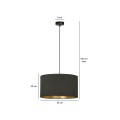Lampa wisząca z abażurem HILDE 1 BLACK/BLACK