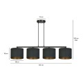 Lampa wisząca z abażurami HILDE 4 BLACK/BLACK
