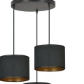 Lampa wisząca abażury HILDE 3 BLACK/BLACK PREMIUM 