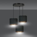 Lampa wisząca abażury HILDE 3 BLACK/BLACK PREMIUM 