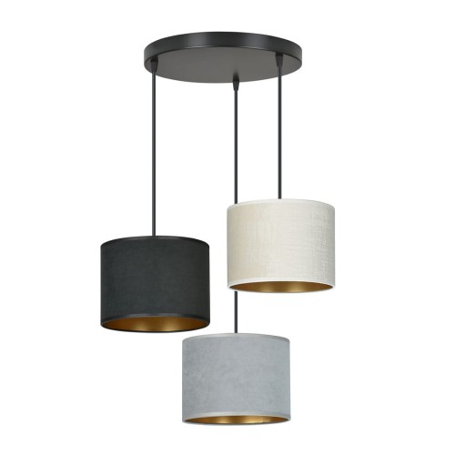 Lampa wisząca abażury HILDE 3 BLACK/MIX PREMIUM