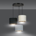 Lampa wisząca abażury HILDE 3 BLACK/MIX PREMIUM