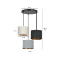 Lampa wisząca abażury HILDE 3 BLACK/MIX PREMIUM
