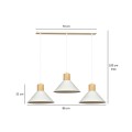 Lampa wisząca ROWEN 3 WHITE