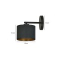 Kinkiet z abażurem HILDE K1 BLACK/BLACK