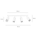 Lampa sufitowa HIRO 4 WHITE/CHROME