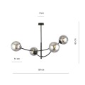 Lampa sufitowa HUNTER 4 BLACK/GRAFIT