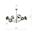 Lampa sufitowa HUNTER 6 BLACK/STRIPE