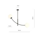 Lampa sufitowa HUNTER 2 BLACK/OPAL