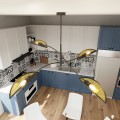 Lampa sufitowa dekoracyjna LOTUS 4 BLACK/GOLD