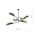 Lampa sufitowa dekoracyjna LOTUS 6 BLACK/GOLD