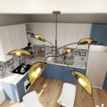 Lampa sufitowa dekoracyjna LOTUS 6 BLACK/GOLD