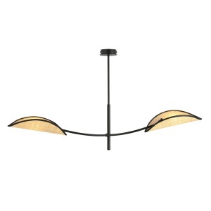 Lampa sufitowa dekoracyjna LOTUS 2 BLACK/RATTAN
