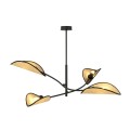 Lampa sufitowa dekoracyjna LOTUS 4 BLACK/RATTAN