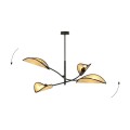 Lampa sufitowa dekoracyjna LOTUS 4 BLACK/RATTAN