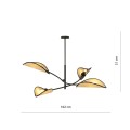 Lampa sufitowa dekoracyjna LOTUS 4 BLACK/RATTAN