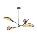 Lampa sufitowa dekoracyjna LOTUS 4 BLACK/RATTAN