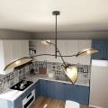 Lampa sufitowa dekoracyjna LOTUS 4 BLACK/RATTAN