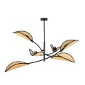 Lampa sufitowa dekoracyjna LOTUS 6 BLACK/RATTAN