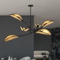Lampa sufitowa dekoracyjna LOTUS 6 BLACK/RATTAN