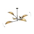 Lampa sufitowa dekoracyjna LOTUS 6 BLACK/RATTAN